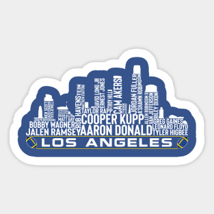 Los Angeles Football Team 23 Player Roster, Los Angeles City Skyline Sticker